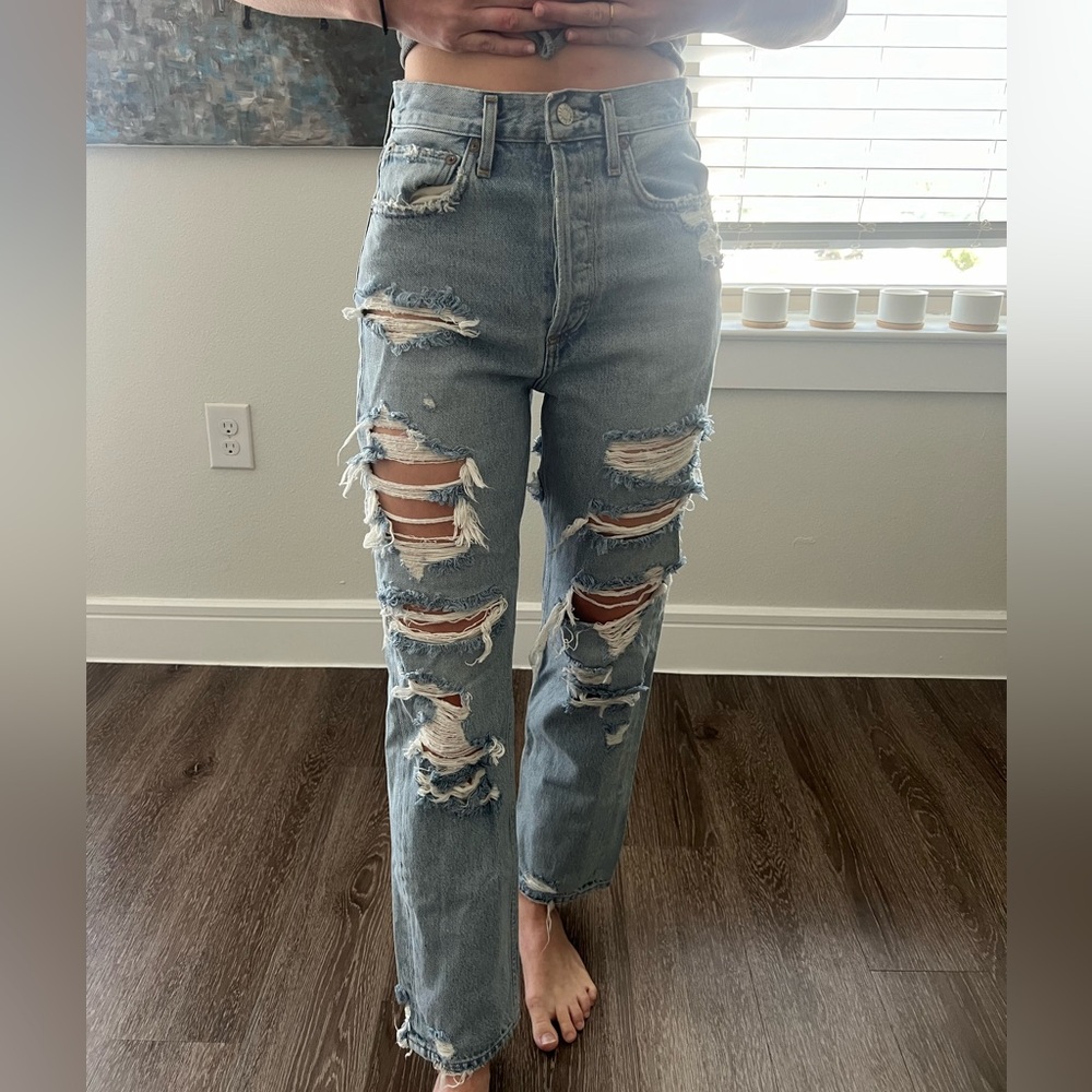 Agolde high-waisted ripped jeans